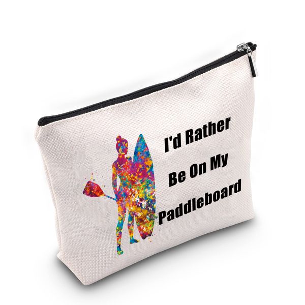 Funny Paddle Board Cosmetic Bag I'd Rather Be On My Paddleboard Makeup Zipper Bag Paddleboard Lover Gift Sup Lover Gift Sup Paddling Gift