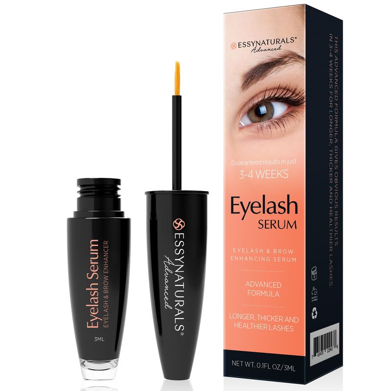 Essynaturals Premium Eyelash Growth Serum for Longer, Fuller, Thicker Lashes