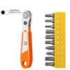 Ratcheting Right Angle Screwdriver Hex Drive Offset+10PC Bit tool Kit furniture