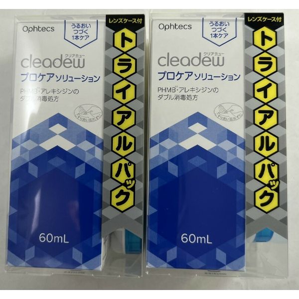 x 2 pcs. Delivery by Omakase OFTEX Clear Dew Pro Care Solution 60ml Trial Pack A disinfectant for soft contact lenses that can be disinfected, cleaned, rinsed, and stored in one bottle (4950055604196)