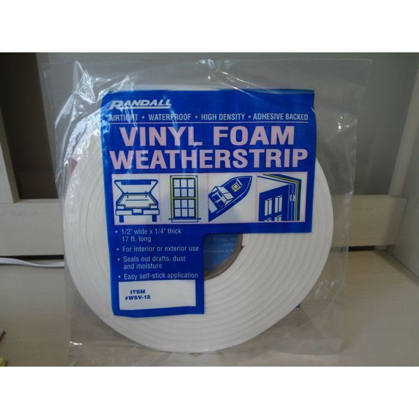 Randall Vinyl Foam Weatherstrip Item # WSV-12 White