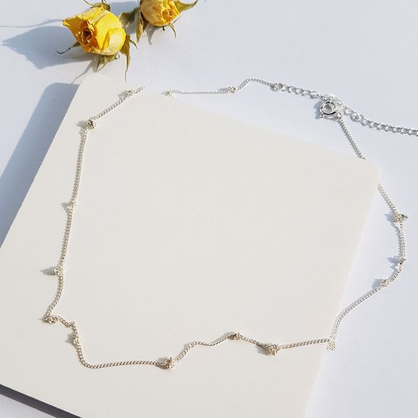 Tied Chain Silver Necklace