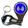 BadgeBeast.co.uk Blue Robot Couple - Key Ring Bottle Opener and Nail Clipper