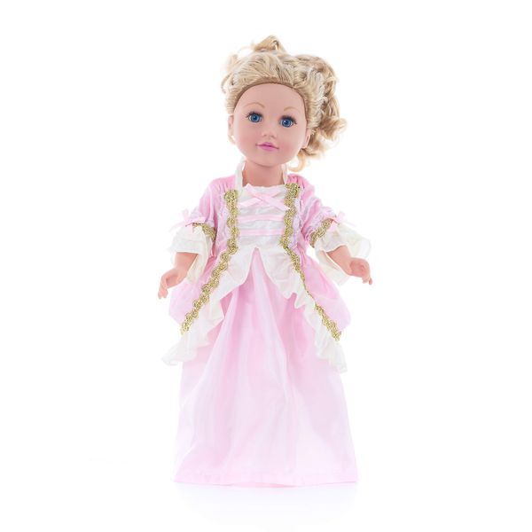 Little Adventures Pink Parisian Princess Doll Dress - Doll Not Included - Machine Washable Child Pretend Play and Party Doll Clothes with No Glitter