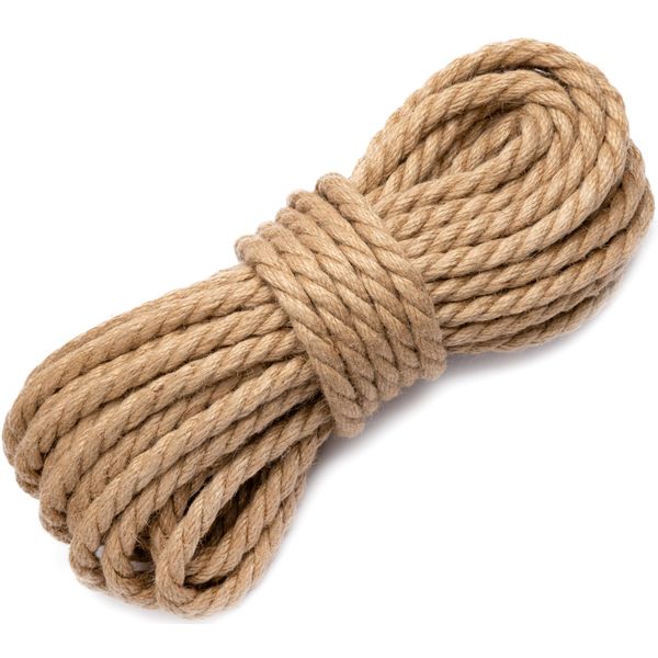 Abio Juteseil 6mm 20m 100% Natur Deko Seil Kordel Jute Hanfseil Naturfasern Juteschnur Tau Garten Seil Jutekordel Tauwerk Outdoorseil Gartenseil dekoratives Element Juteseil 6mm 20m