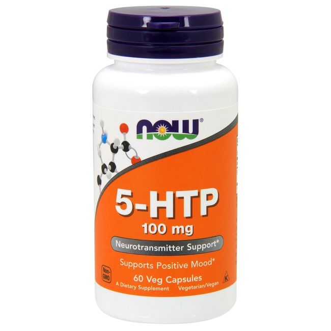 NOW Foods 5-HTP, 100 mg, 60 Veg Capsule - Neurotransmitter & Mood Support