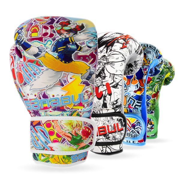 Sanabul Sticker Bomb Kids Boxing Gloves | Youth Boxing Gloves with Fun Design, Optimal Support, and Easy-Clean Features (4 OZ, Fury FIST)