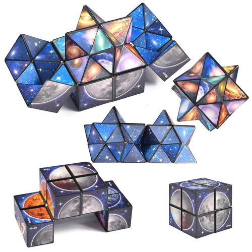 Star Cube Set, 2 in 1 Star Magic Cube, 3D Puzzle Cube, Infinity Cube, Transforming Cubes, Creative Decompression Cube for Kids Adults, Relax and Exercise Finger Flexibility