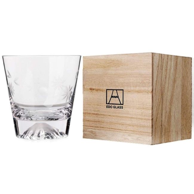 morning place Mt. Fuji Glass, Tumbler, Lock, Traditional Wooden Box, Wedding Gift, Gift (Cherry Blossom Fuji)