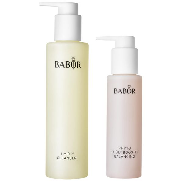 BABOR Reinigungs Set für ölige Haut, mit Hy-Öl Cleanser und Hy-Öl Booster Balancing Kräuterextrakt, Für porentiefe Reinigung, 2-teilig