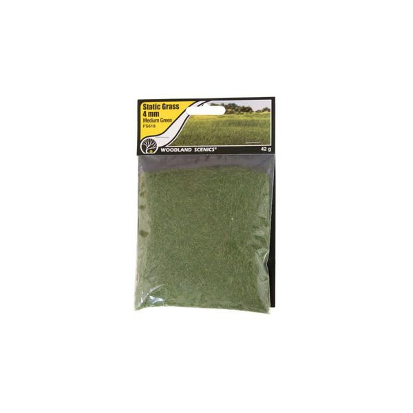 Woodland Scenics Static Grass 4mm-Medium Green -FS618