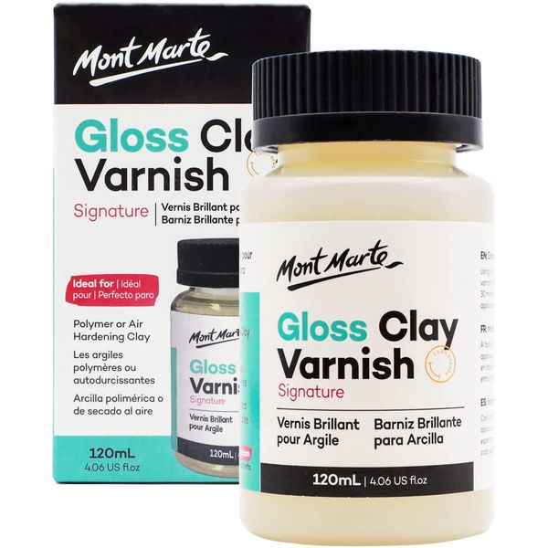 MONT MARTE Clay Varnish – 120ml – Gloss Varnish for Polymer Clay and Air-dry Clay – Colourless Clay Glaze with Glossy Effect for Pottery