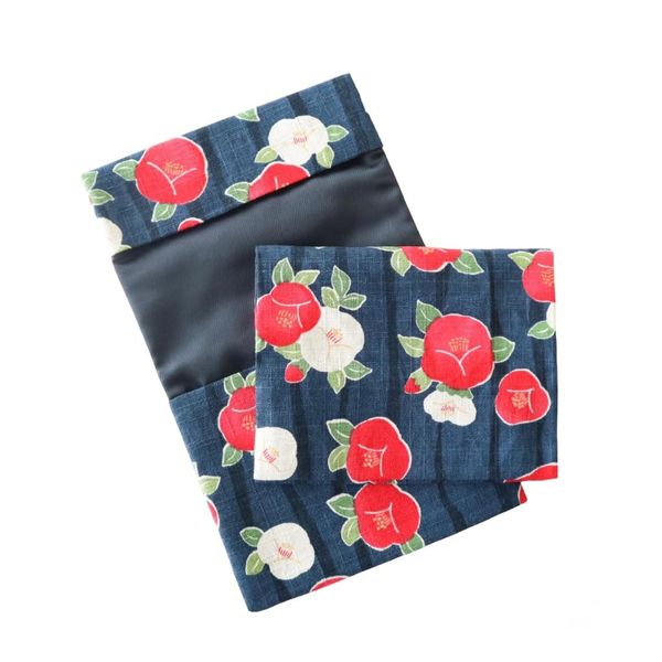 Pocket Pouch for Cloth Liners, Small, Cloth Napkin Pouch, Carry One, Organic Cotton, Made in Japan, navy