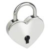HMF Mini decorative padlock with key in heart shape, 5.9 x 5 x 0.8 cm, silver
