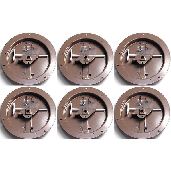 (6) ea American Metal # 1800B6 6" Brown Round Adjustable Diffuser Damper 