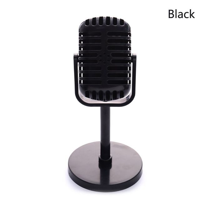 Simulation Classic Retro Dynamic Vocal Microphone Style Mic Universal Stand  Support for Live Performance Studio Recording