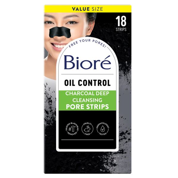 Biore Deep Cleansing Pore Charcoal Strips, 18 Count