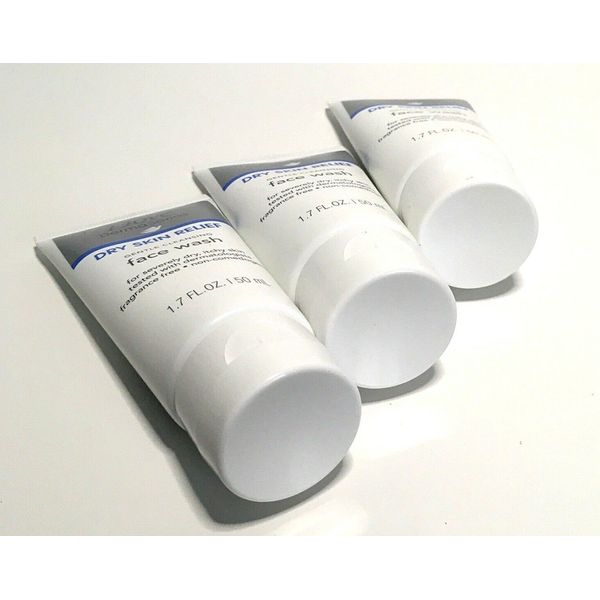 Dove Derma Series Dry Skin Relief Face Wash Travel Size 1.7 Fl oz x3