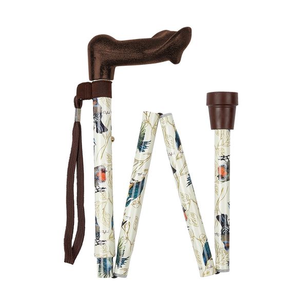 Anatomical Left Handed British Birds Folding Walking Stick