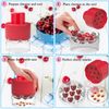 7-in-1 Cherry Pitter Tool,Multi-Function Pitting Tool, Portable Cherries Corer Stoner Seed Tool with Lock Design, Fruit Pit Remover for Cherry Jam (Wine Red)
