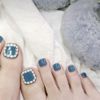 24Pcs Foot Claws Rhinestone Blue Style Fake Claws
