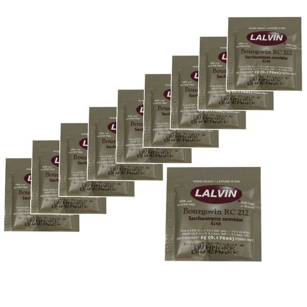 Lalvin 10x RC 212 Yeast Red Wine 5g Homebrew Wine Making 4.5L-23L Pinot Noir