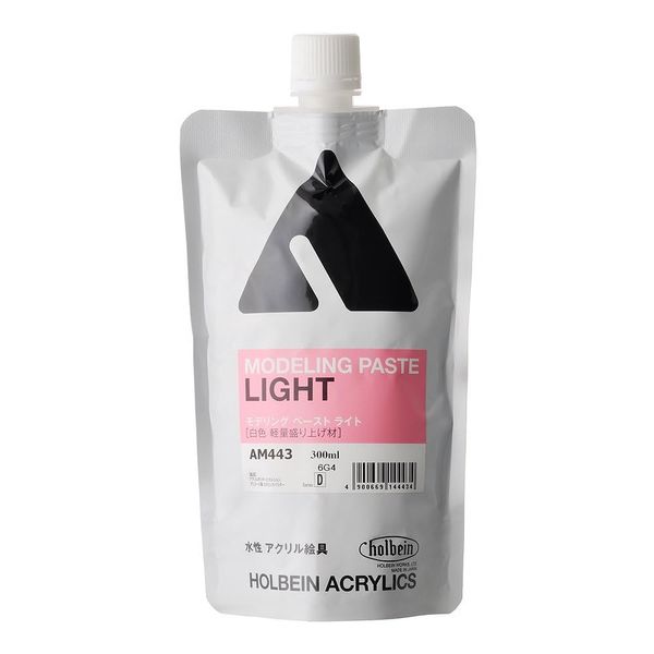 Holbein Acrylic Medium AM443 10.1 fl oz (300 ml) Modeling Paste Light (White Lightweight Raised Material) 14443