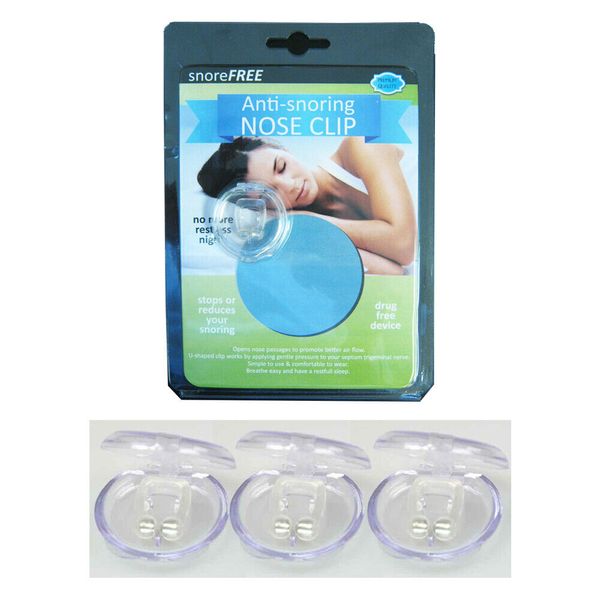 3 Stop Snore Anti Snoring Nose Clip Sleep Aid Guard Night Device Tv Quiet New !