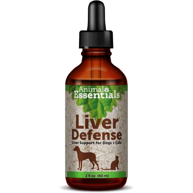 Animal Essentials Liver Defense Liver Support for Dogs & Cats, 2 fl oz - Made in USA, Dandelion & Milk Thistle