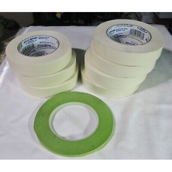 Seven (7) K-M Contractors Grade Masking Tape (1"X60yds)+ (1) Green (1/4"X?)-NEW*