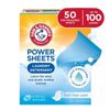 ARM & HAMMER Power Sheets Laundry Detergent Sheets, Fresh Linen, 50 Count