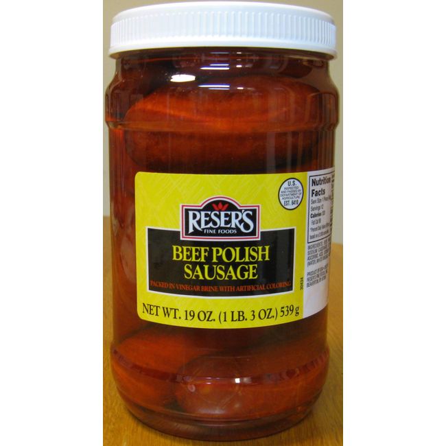 Reser's Mild Pickled Beef Polish Sausage Quart Jar