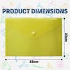 CHPL- [ 100 Pcs ] A4 Plastic Wallets | Translucent Stud Wallet | Popper Document Folder | A4 Modern Style Popper Wallets | Waterproof Stud Envelope Carry for Document | Yellow |