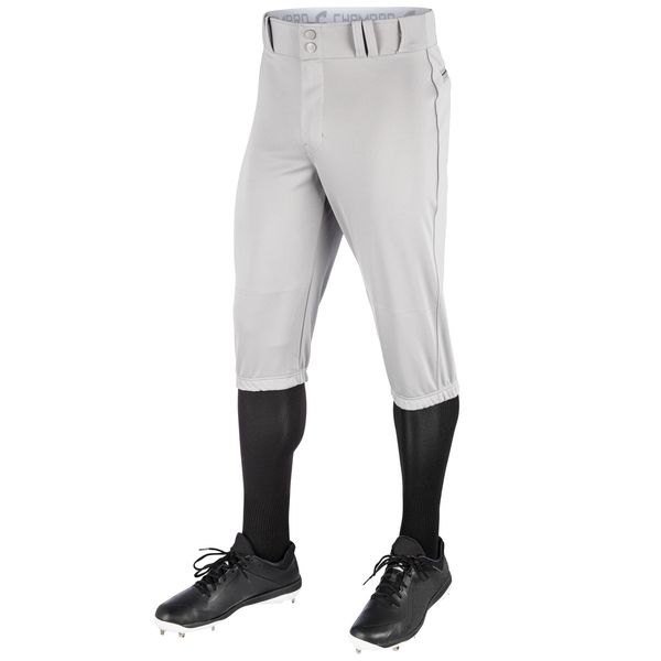 CHAMPRO Triple Crown Knicker Style Youth Baseball Pants in Solid Color with Reinforced Sliding Areas, Grey , X-Large