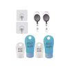 New 4 Silicone Refillable Travel Bottle Set 2 Sizes Hand Liquid Gel Extending Carabiner Clip and Multi Purpose Hook
