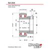 MAPLE ACE SA204 Insert Bearing 20mm Bore, Spherical OD with Eccentric Locking Collar and Lubrication Hole
