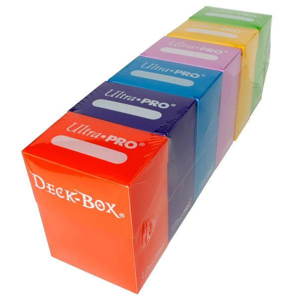 Ultra Pro Deck Box, Set of 6 (Orange, Purple, Light Blue, Pink, Yellow, Light Green)