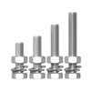 Stainless Steel M3 Hex Bolt Full Thread Hex Screw Bolt Nut Flat Lock Washer Kit Fully Threaded (M3x6mm 50 Sets)