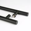 TOGU TG-6012 60 inches Solid Standoffs Heavy-Duty Commercial Grade-304 Stainless Steel Push Pull Door Handle/Barn Door Pull Handle/Glass Pulls, Matte Black Finish