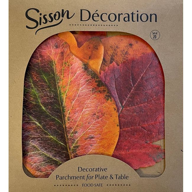 Parchment Paper Leaves for Cheese & Charcuterie Boards - Sisson Distribution Leaves (Pack of 20) (Autumn Leaves)