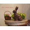 Faux Chocolate Easter Bunny Spring Decor 7.75" Resin Rabbit Figurine