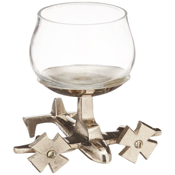 GODINGER SILVER ART Airplane Base Shot Glass 3.50Lx3.00Wx3.50H