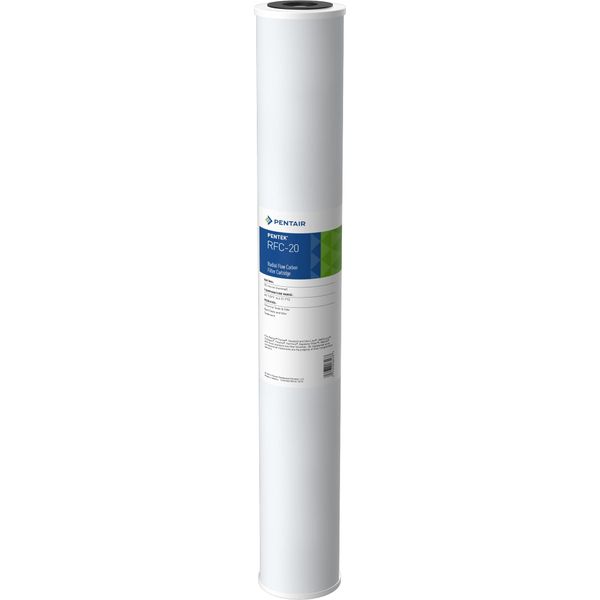 Pentair Pentek RFC-20 Carbon Water Filter, 20-Inch, Whole House Radial Flow Carbon Replacement Cartridge with Granular Activated Carbon (GAC) Filter, 20" x 2.5", 25 Micron