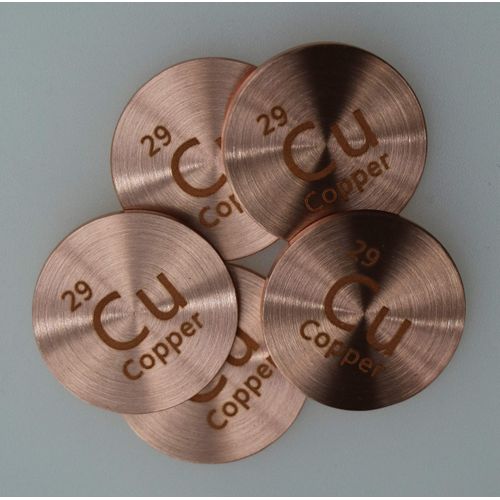 Copper (Cu) 24.26mm Metal Disc 99.9% Pure for Collection or Experiments