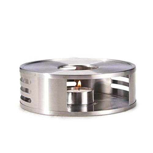 Teabloom Modern Tea Trivet/Tea Warmer - Stainless Steel Trivet and Teapot Warmer with Tea Light Candle