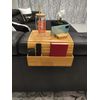 Flexible Bamboo Sofa Tray | Anti-Slip Table Mat for Couch | Cup Holder & Storage