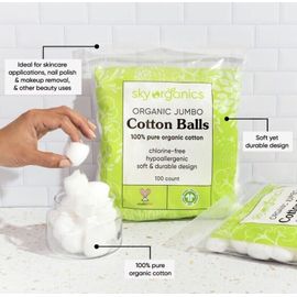 Organic Cotton Rounds Nail Polish And Makeup Remover Pads - 100ct