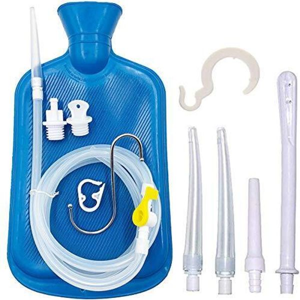 Smokitcen Enema Kit – 2L Enema Bag– 5.0ft. Long Silicone Hose – 5 Multi-Size ...