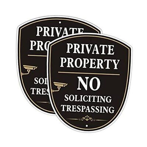 Private Property Sign No Soliciting Trespassing Sign, Video Surveillance