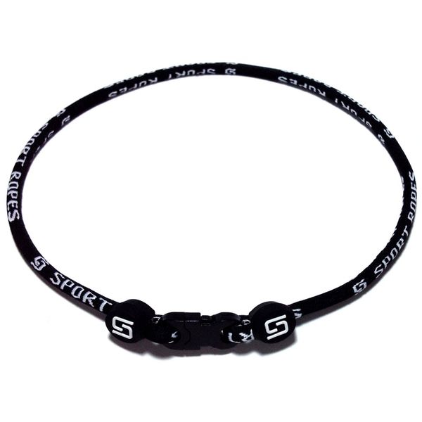 Sport Ropes Single Titanium Necklace (Black, 18")